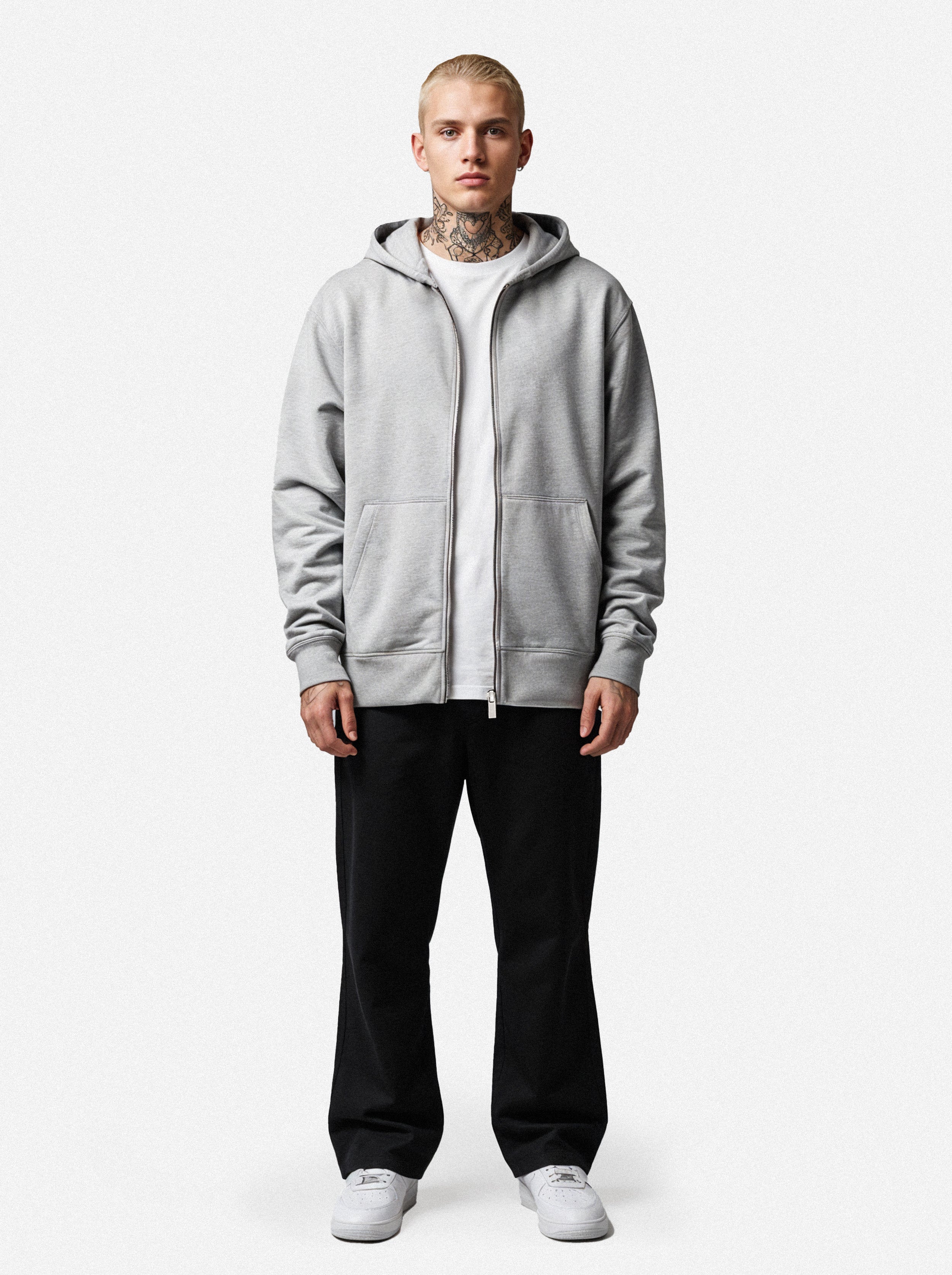 Vacancy oversized Zipper Hoodie - Grey