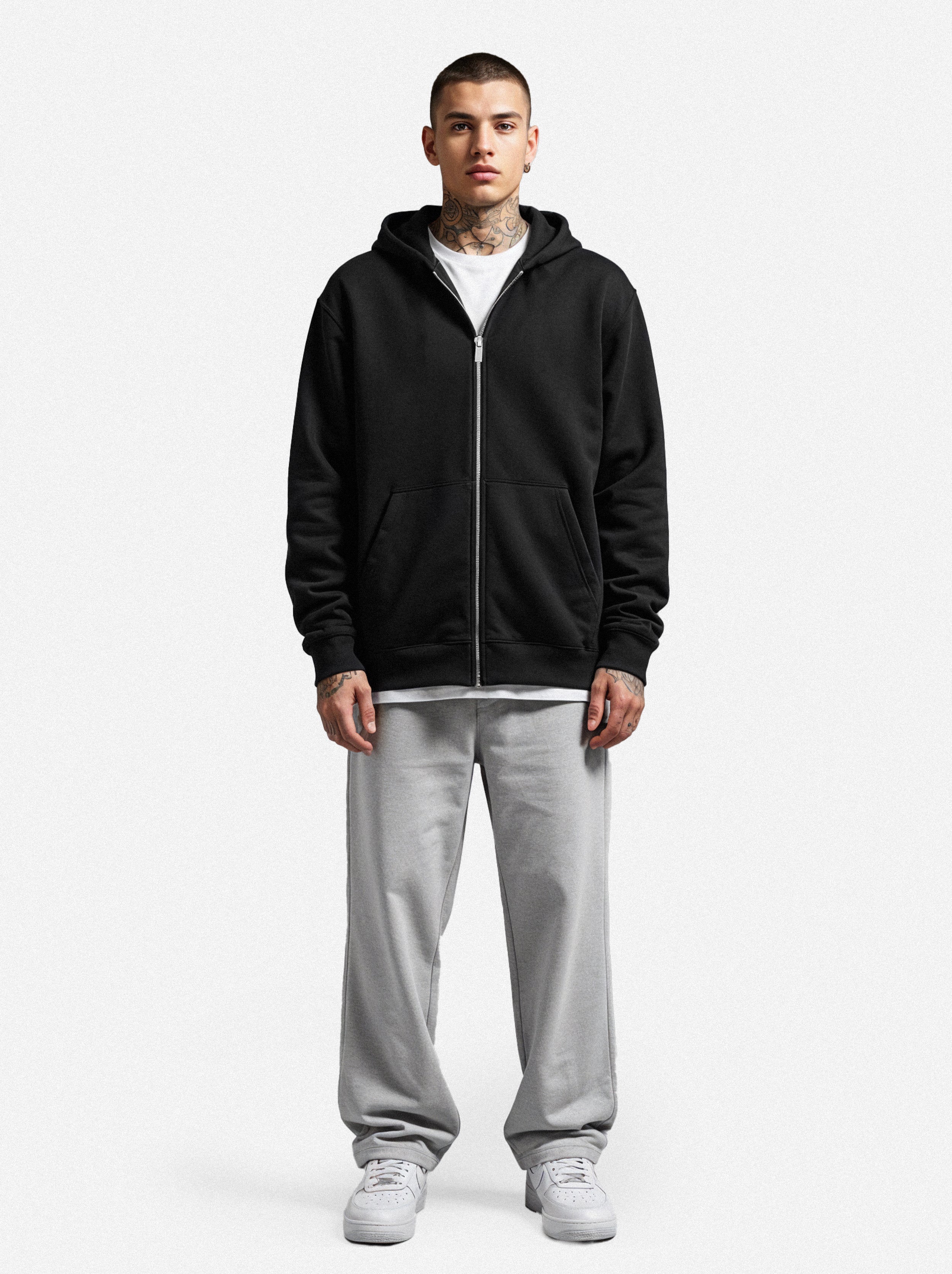 Vacancy oversized Zipper Hoodie - Black