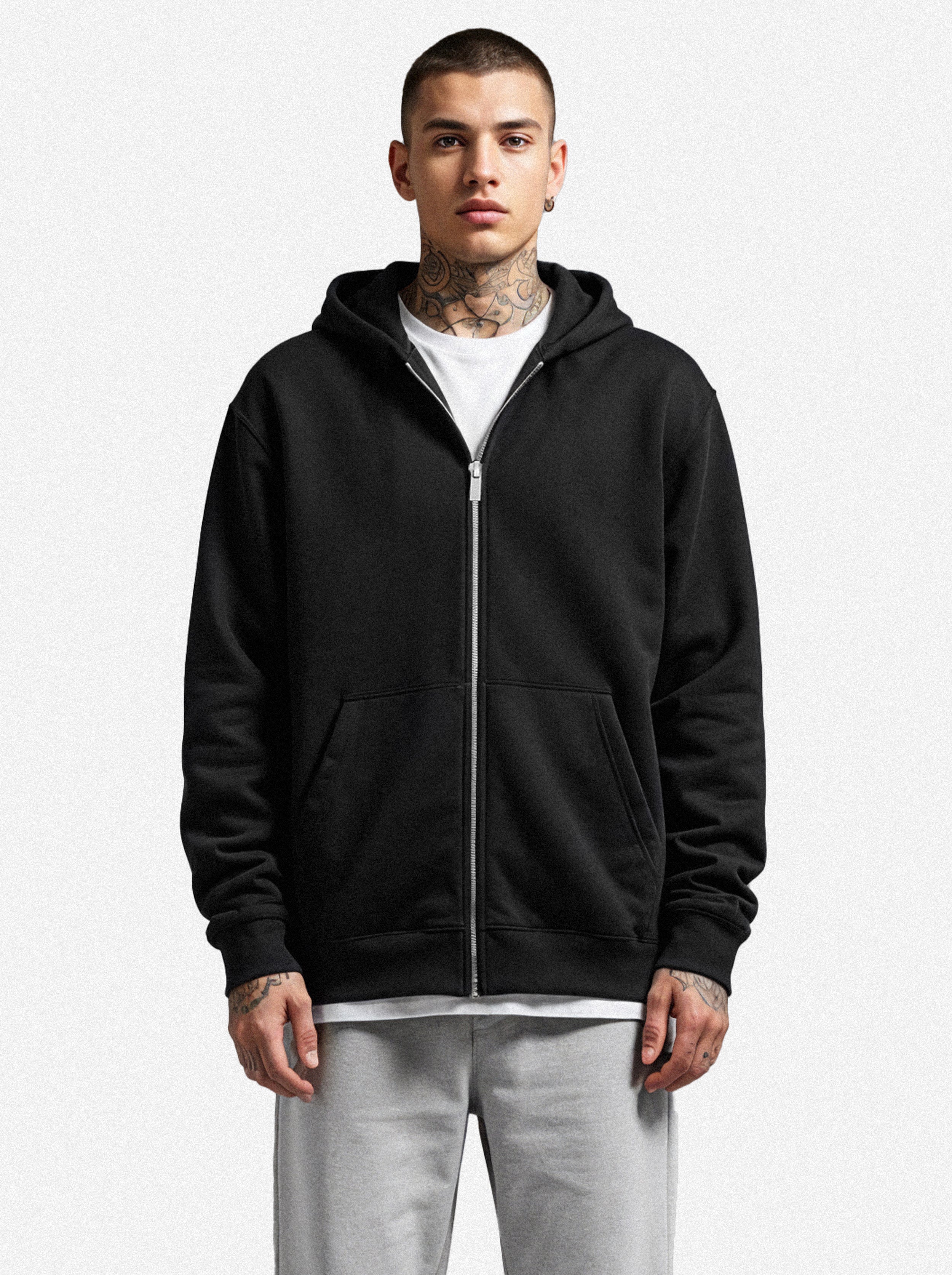 Vacancy oversized Zipper Hoodie - Black