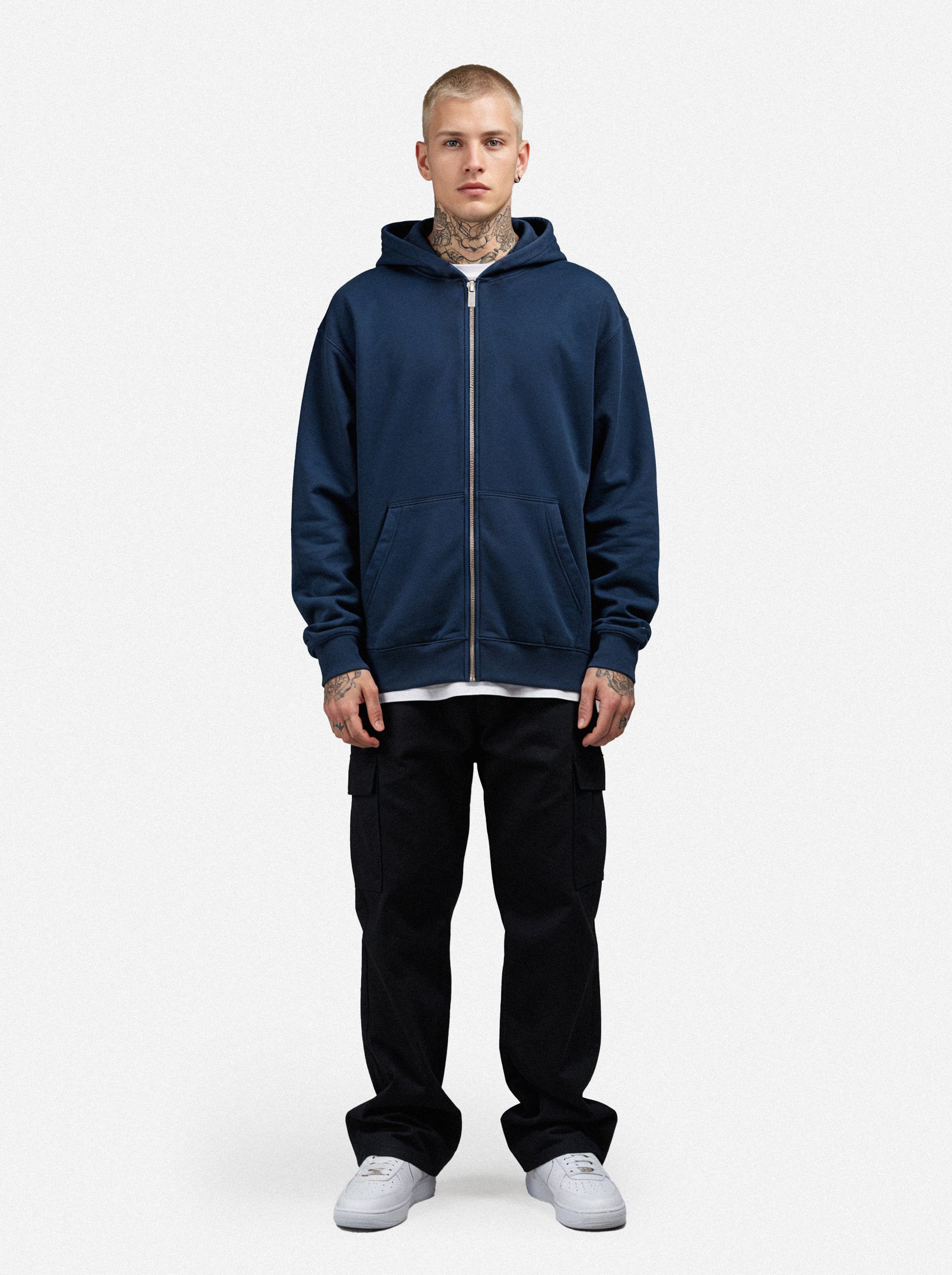 Vacancy oversized Zipper Hoodie - French Navy