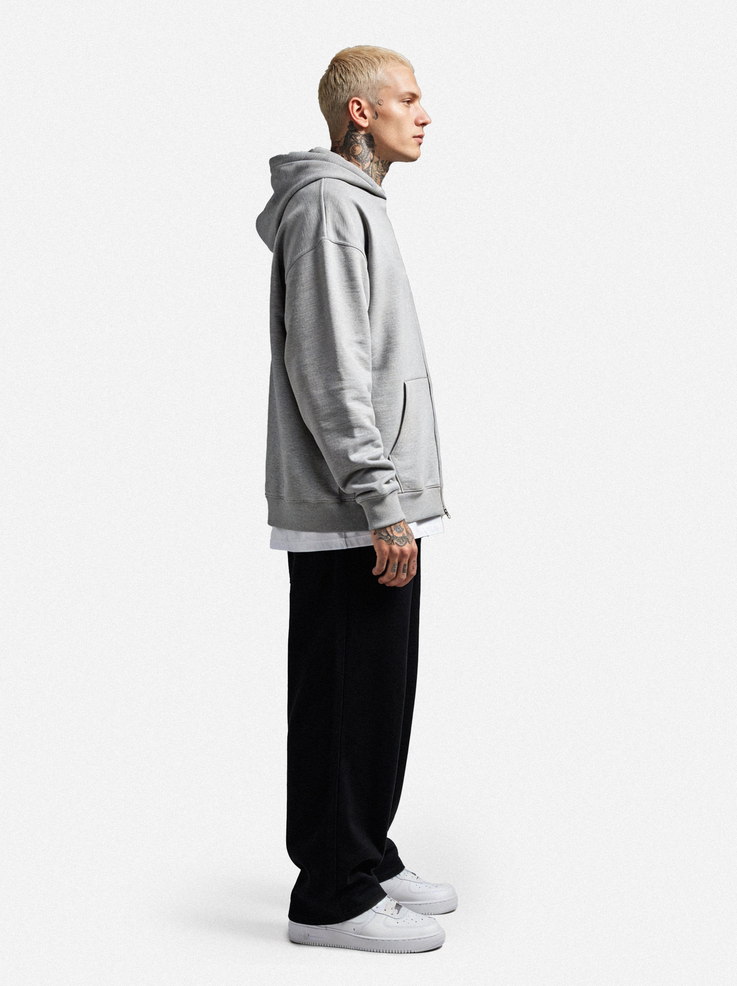 Vacancy oversized Zipper Hoodie - Grey