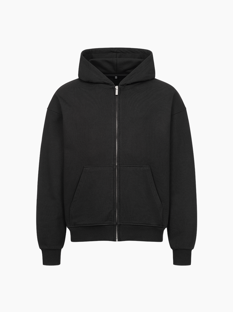 Vacancy oversized Zipper Hoodie - Black